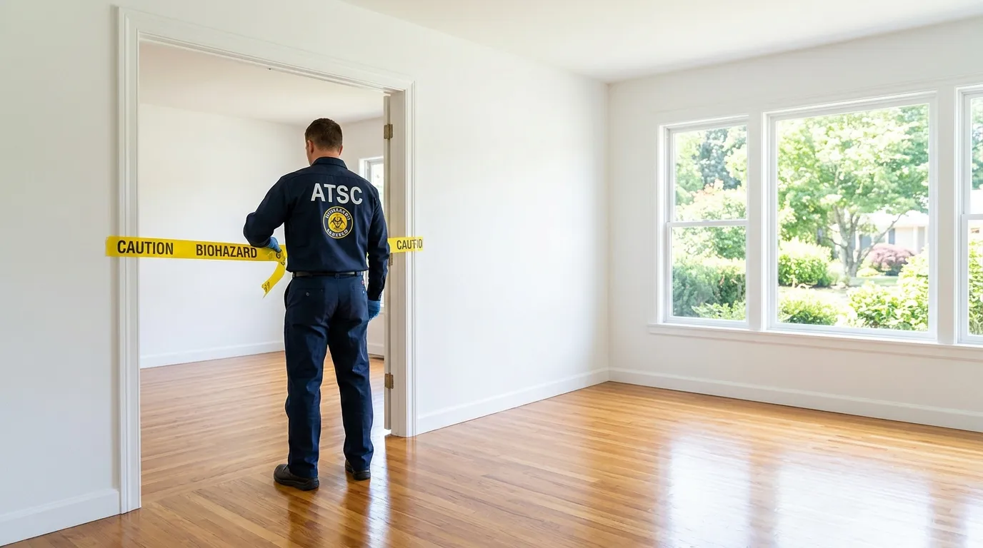 Certified biohazard cleanup crew performing Trauma Scene Cleanup in Novato